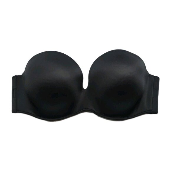 Lane Bryant Cacique Bra Multi Way Strapless Bare Solution 38DD Black - Picture 3 of 10
